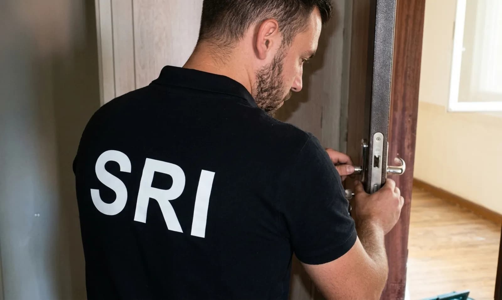 Serrurier SRI ouvrant une porte d’entrée claquée sans la dégrader